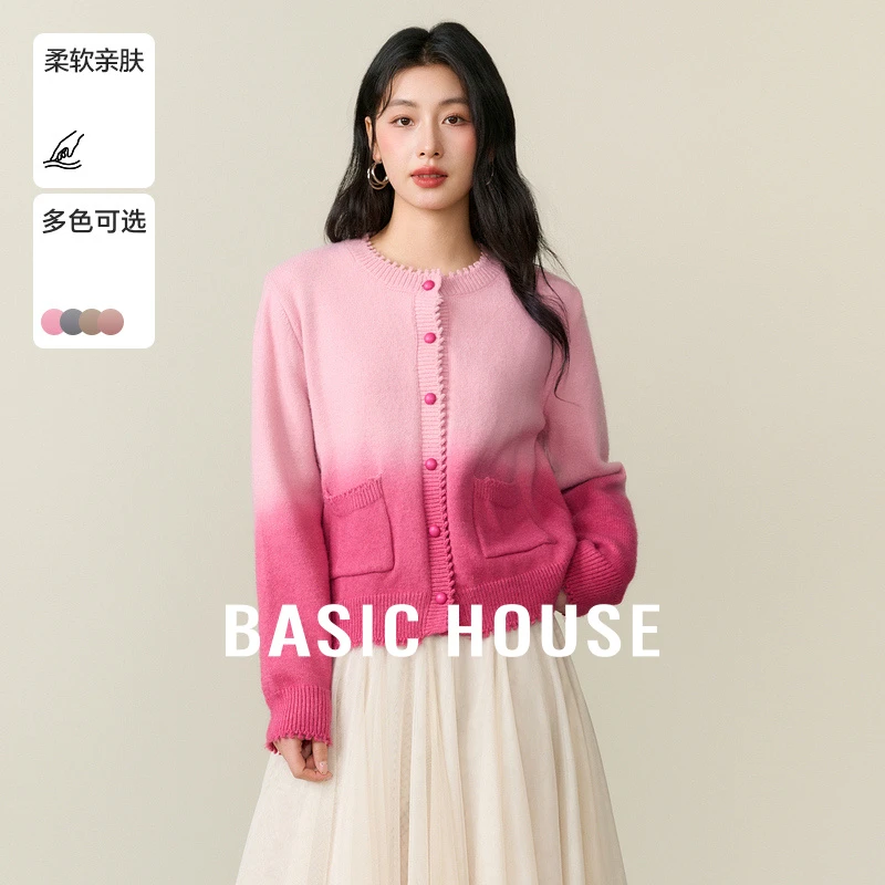 Basic House/百家好秋冬新款渐变色宽松百搭休闲毛衣B06245C1252