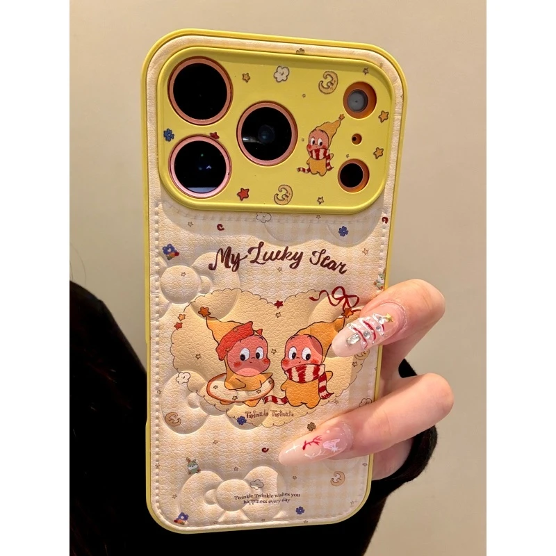 适用苹果iphone17promax皮纹星星16pro可爱15创意防摔14ins手机壳