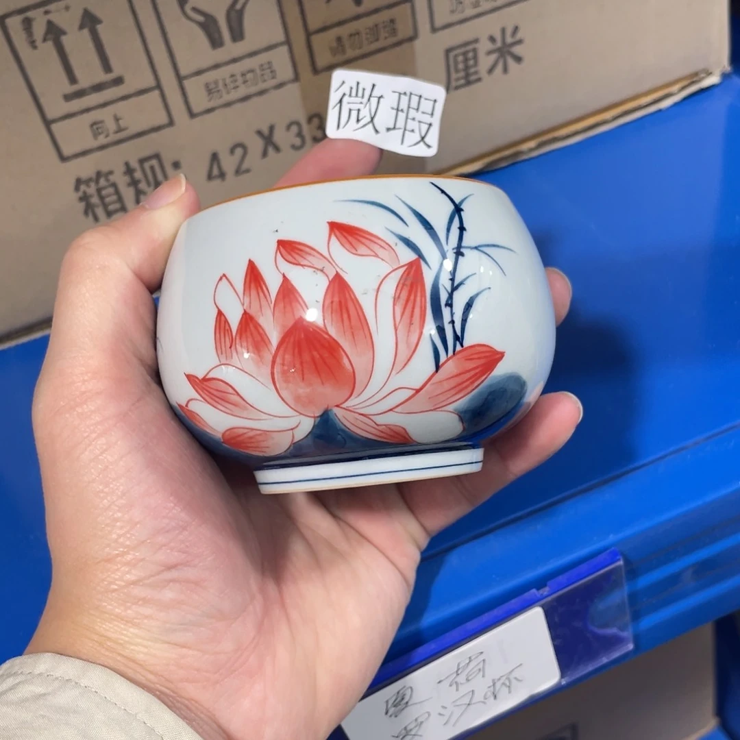 釉下手绘茶具微瑕