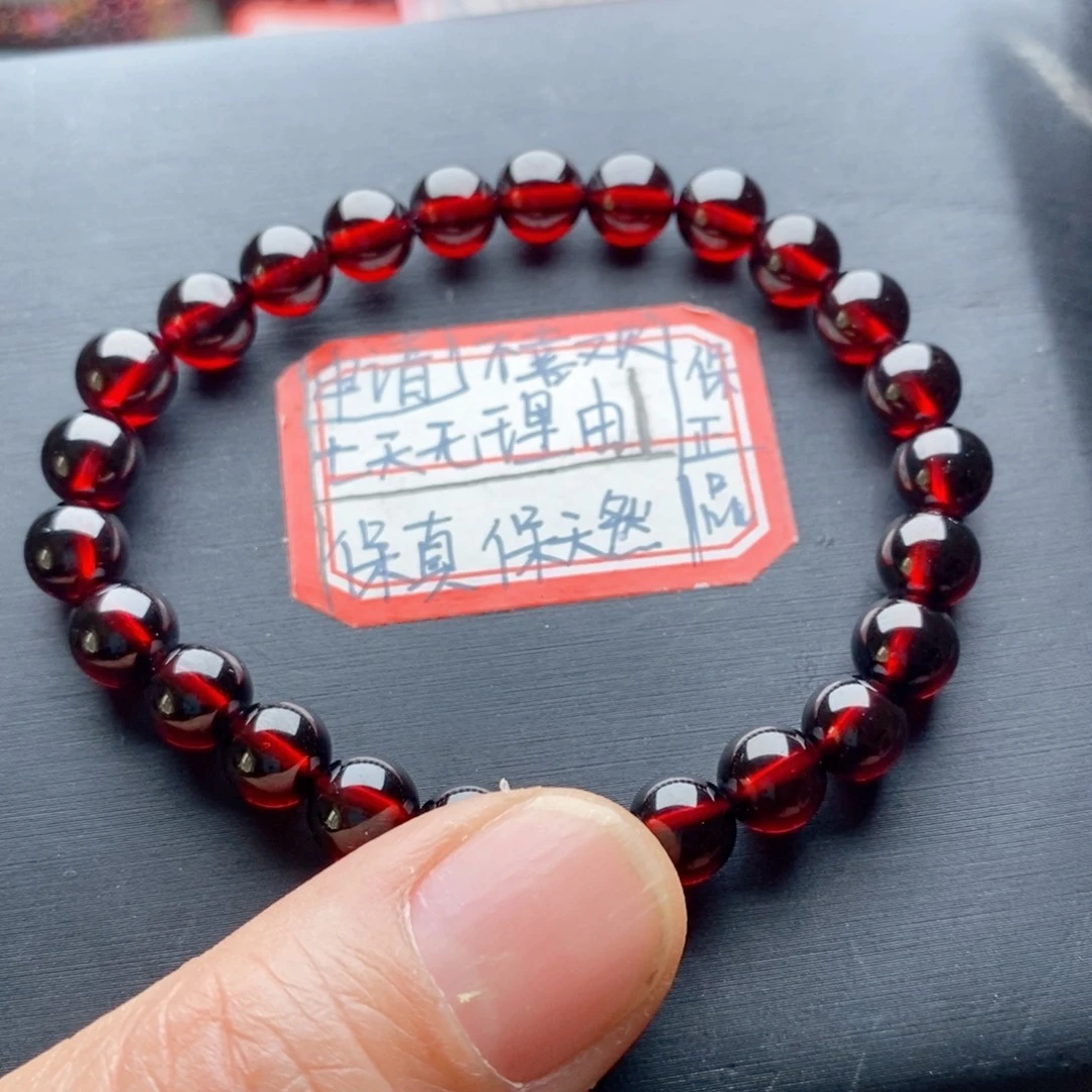 手链石榴石未镶嵌7.3毫米喜欢完美勿拍