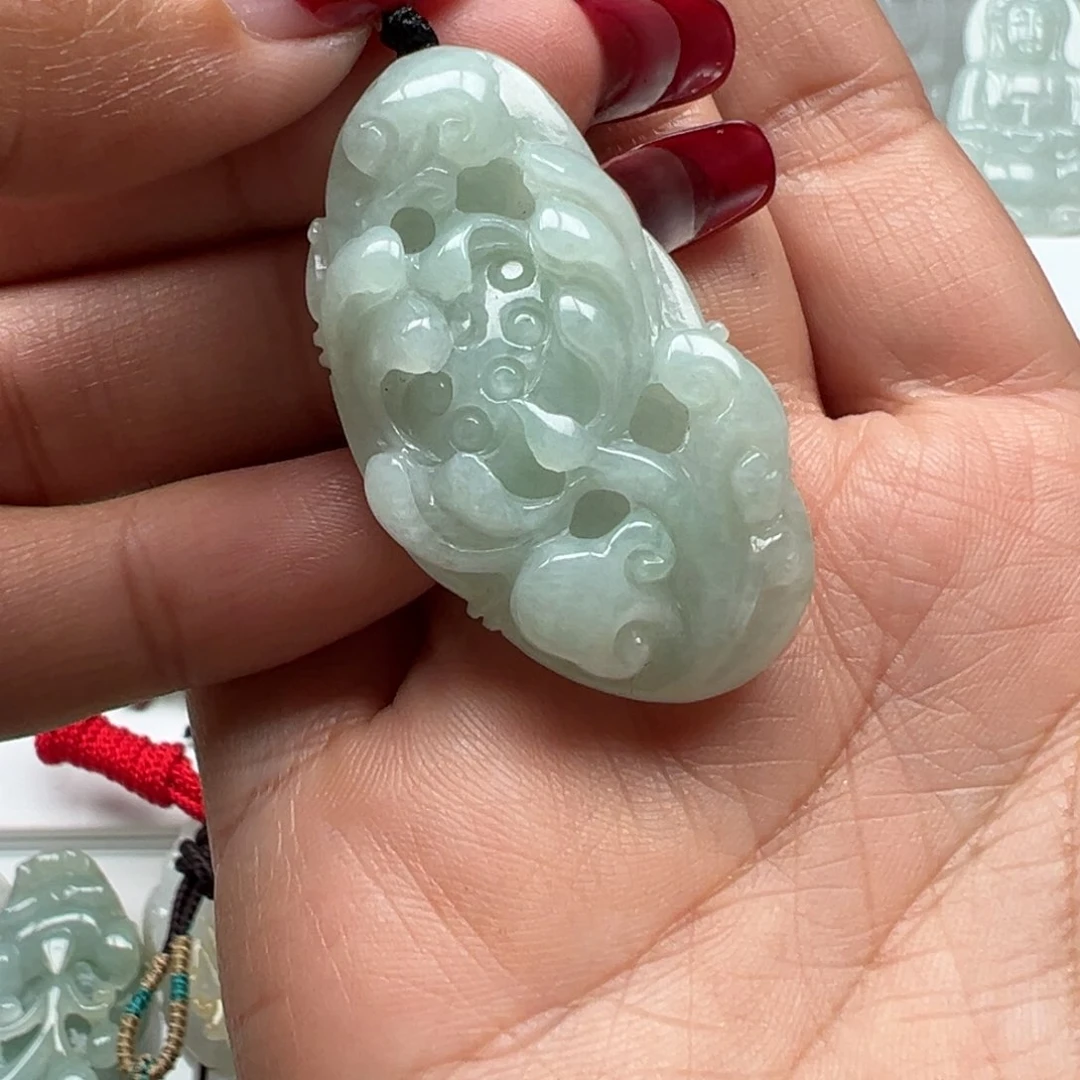 翡翠颈饰未镶嵌花开富贵节节高