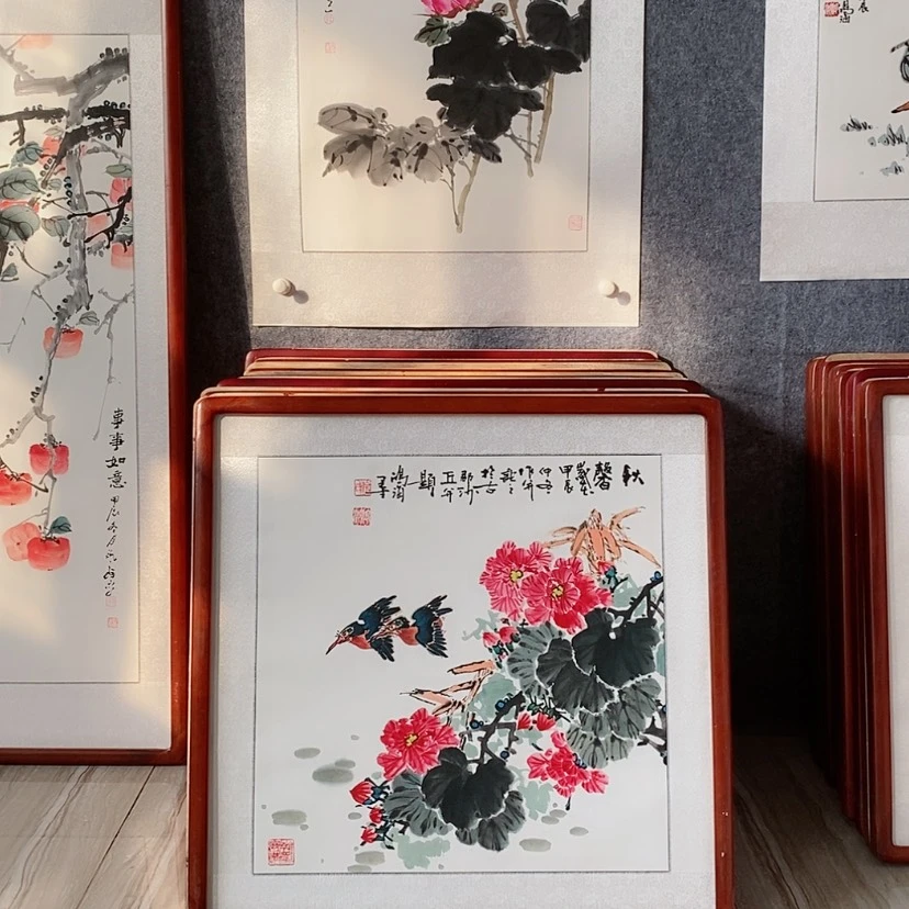 【闪购商品】国画书画作品带框65×65厘米