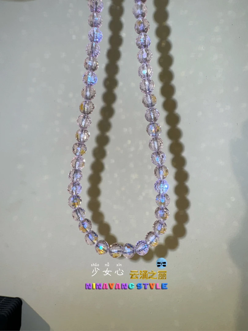雲涌之丽 钛钢仿水晶项链 【少女心】ZLN0931饰品紫色配饰