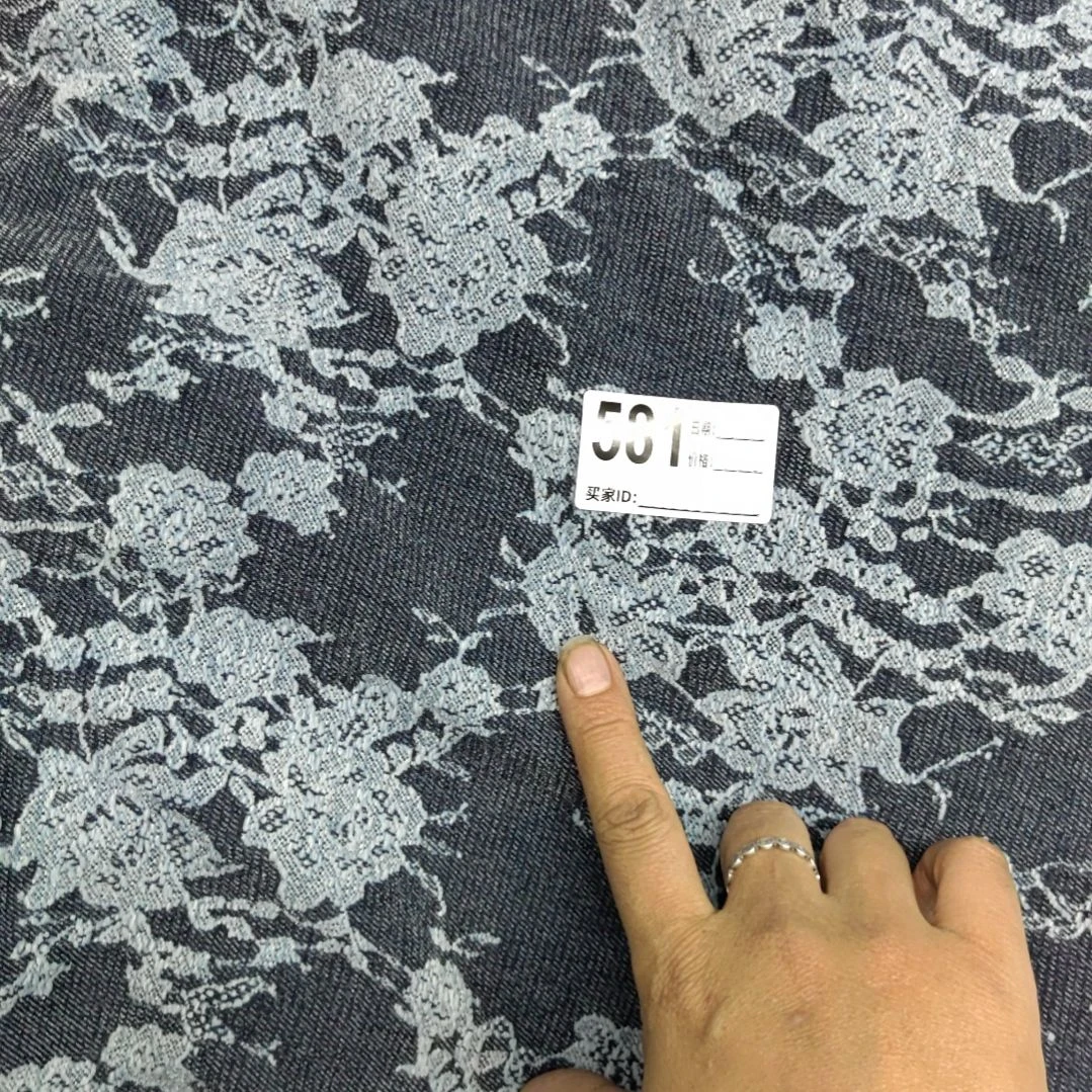 水洗植绒厚款提花牛仔面料1*1.7