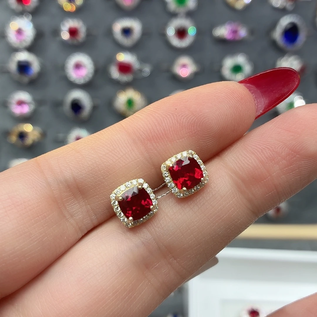 925银培育鸽血红色宝石