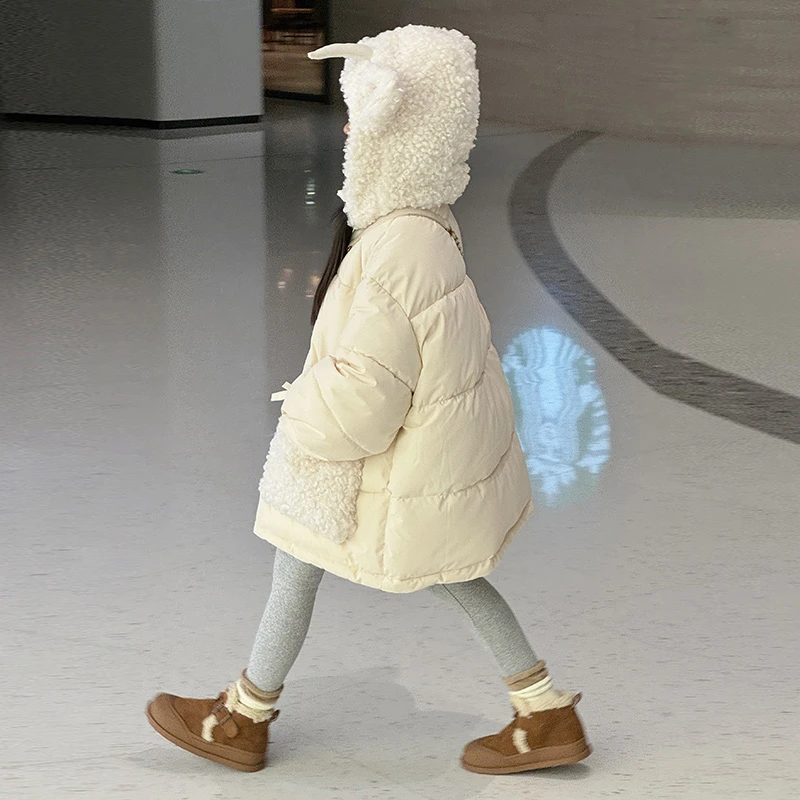 女童可爱超萌外套冬季2025新款小公主洋气冬装保暖加厚棉服上衣冬