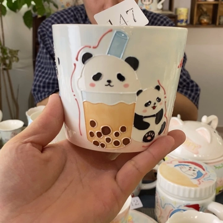 瓷片景德镇釉下彩手绘