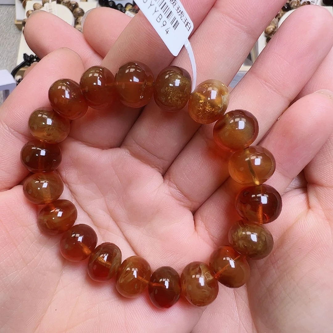 琥珀裸石未镶嵌w****_抚顺琥珀水蜡13手串