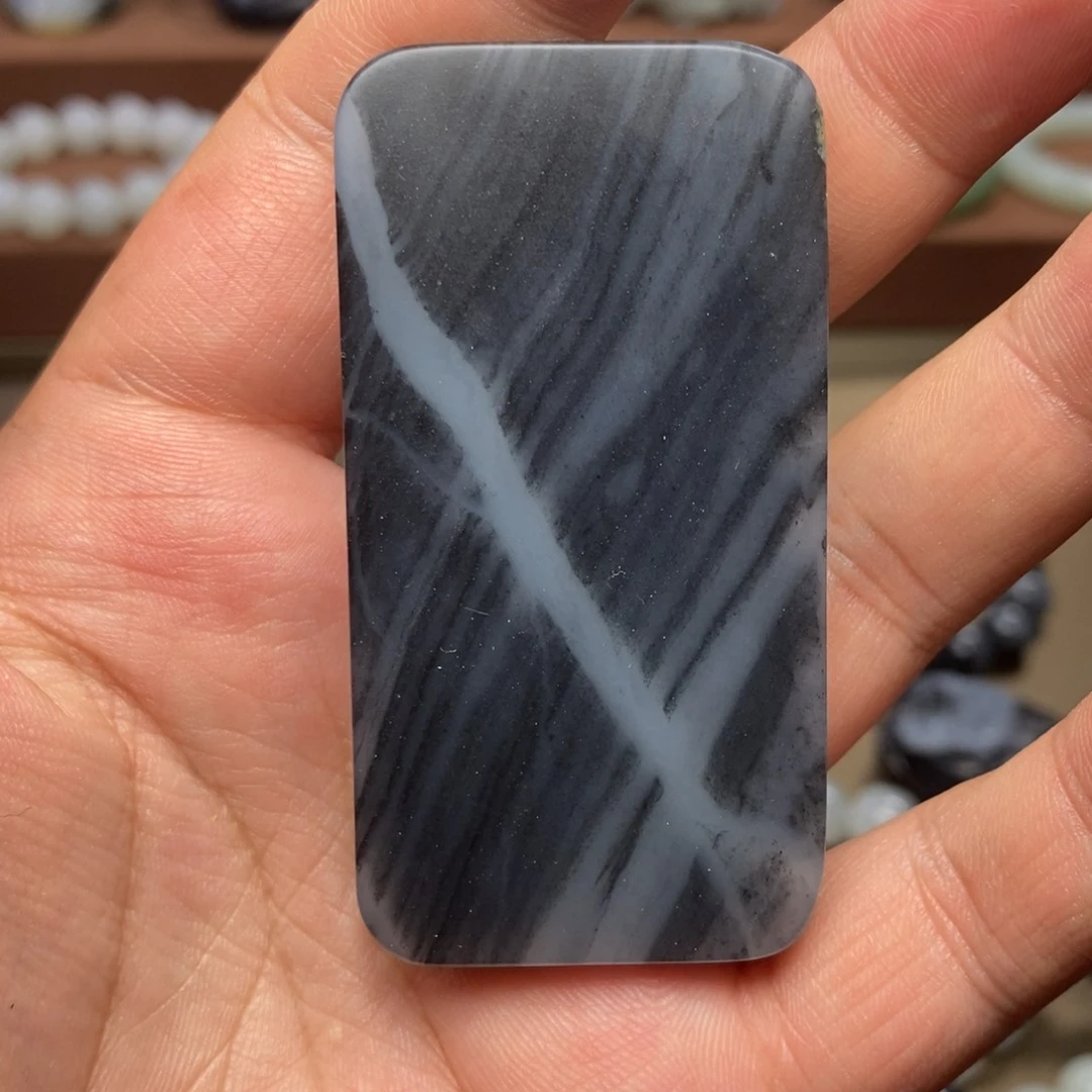 【闪购商品】和田玉未镶嵌挂件新疆和田玉青花一线天无事牌