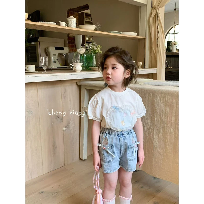 橙小7·25夏~绣花牛仔短裤XQ5212