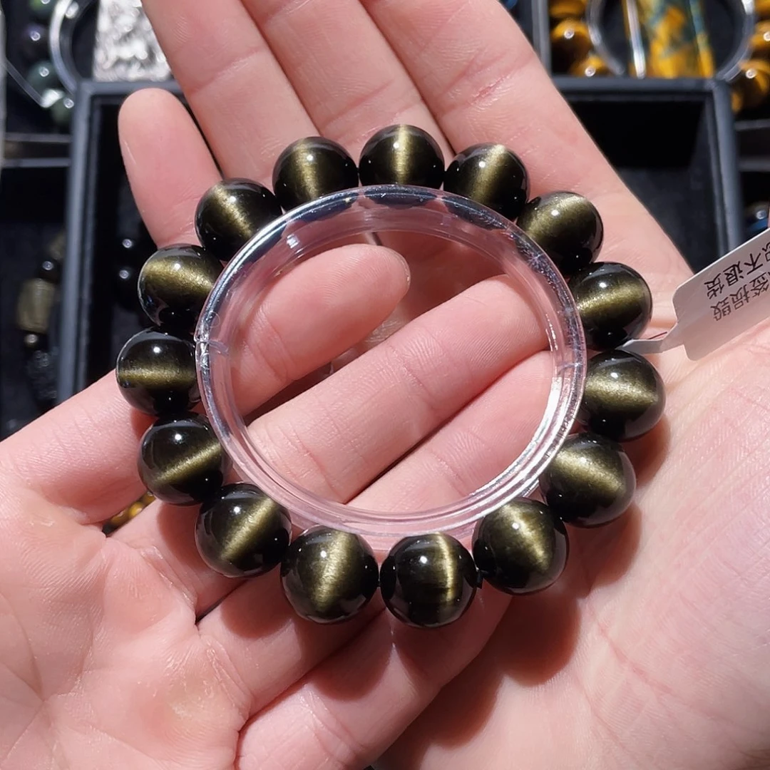 黑曜岩手串未镶嵌卓****时