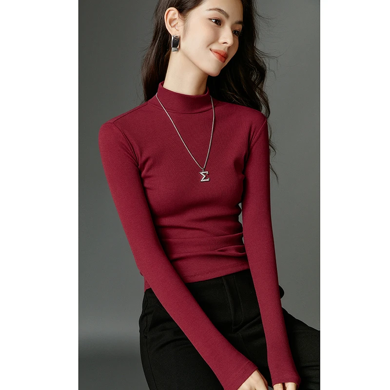 【断码清仓】冬上衣弹力高领衫女24071060