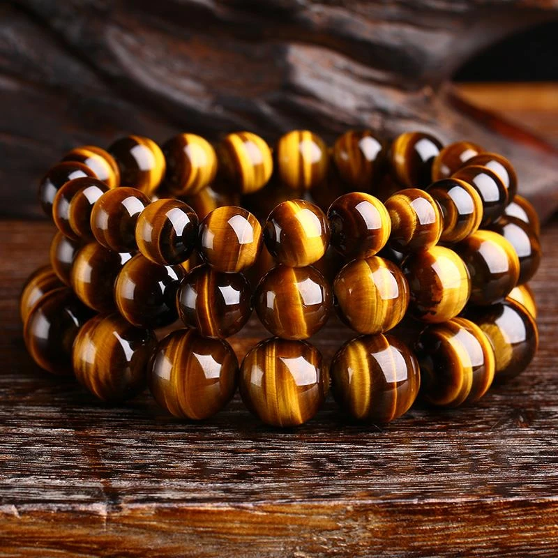8A天然黄虎眼石手链男女木变石虎睛石鹰眼石手串蓝虎眼石红虎眼