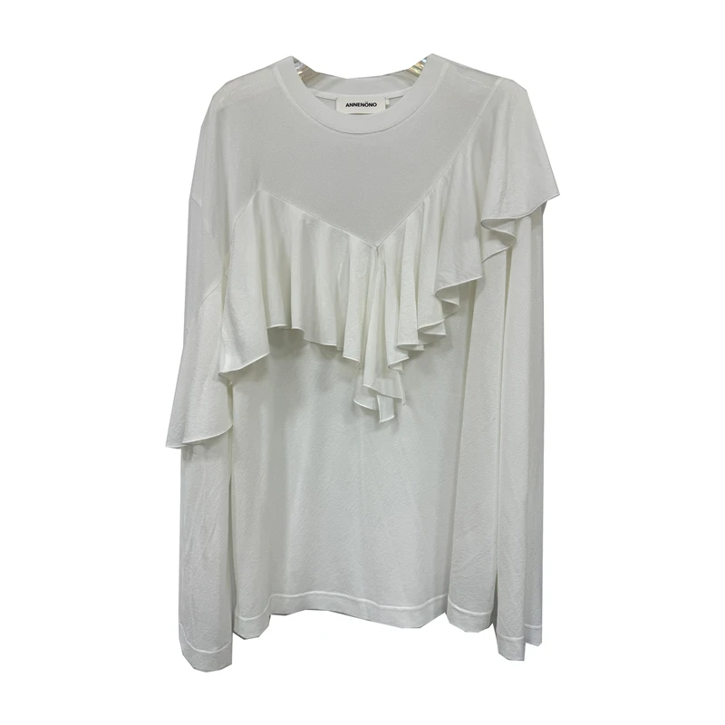 ANNENONO2025春夏荷叶边轻薄针织宽松T恤988dopdop买手店
