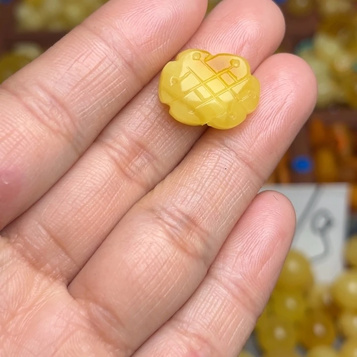 蜜蜡未镶嵌珠宝奇石天然蜜蜡俏色万事平安结