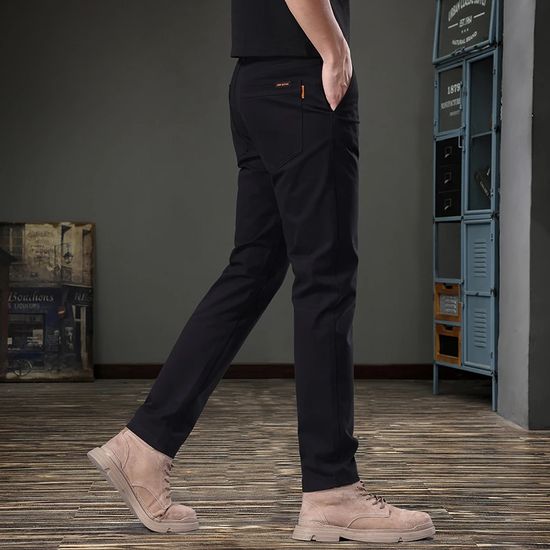 MR.MUDI/穆迪先生2025秋季新款高端小脚弹力直筒休闲裤男美式刺绣