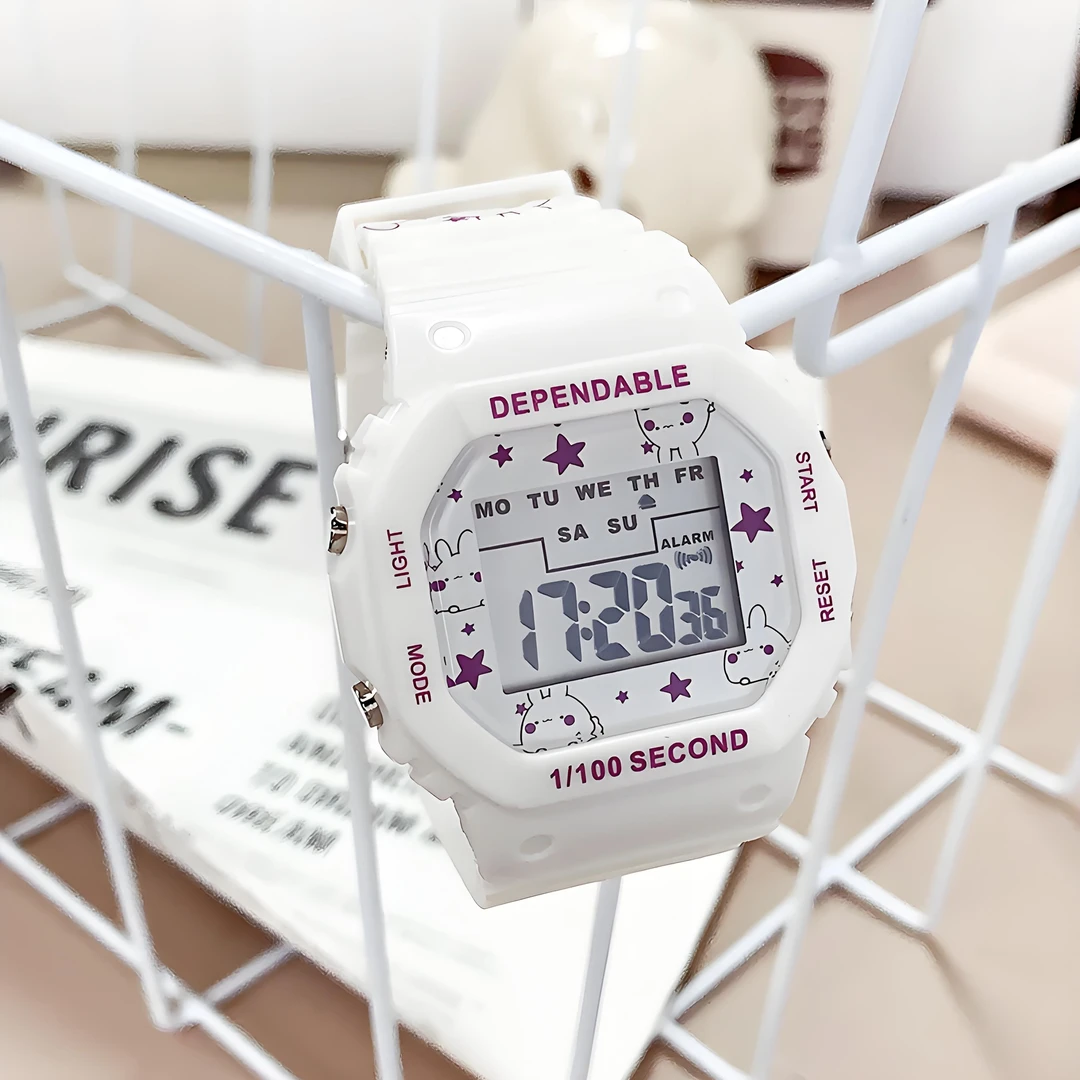 2025新款电子手表女款初中生初高中学生高颜值防水女生小方块腕表