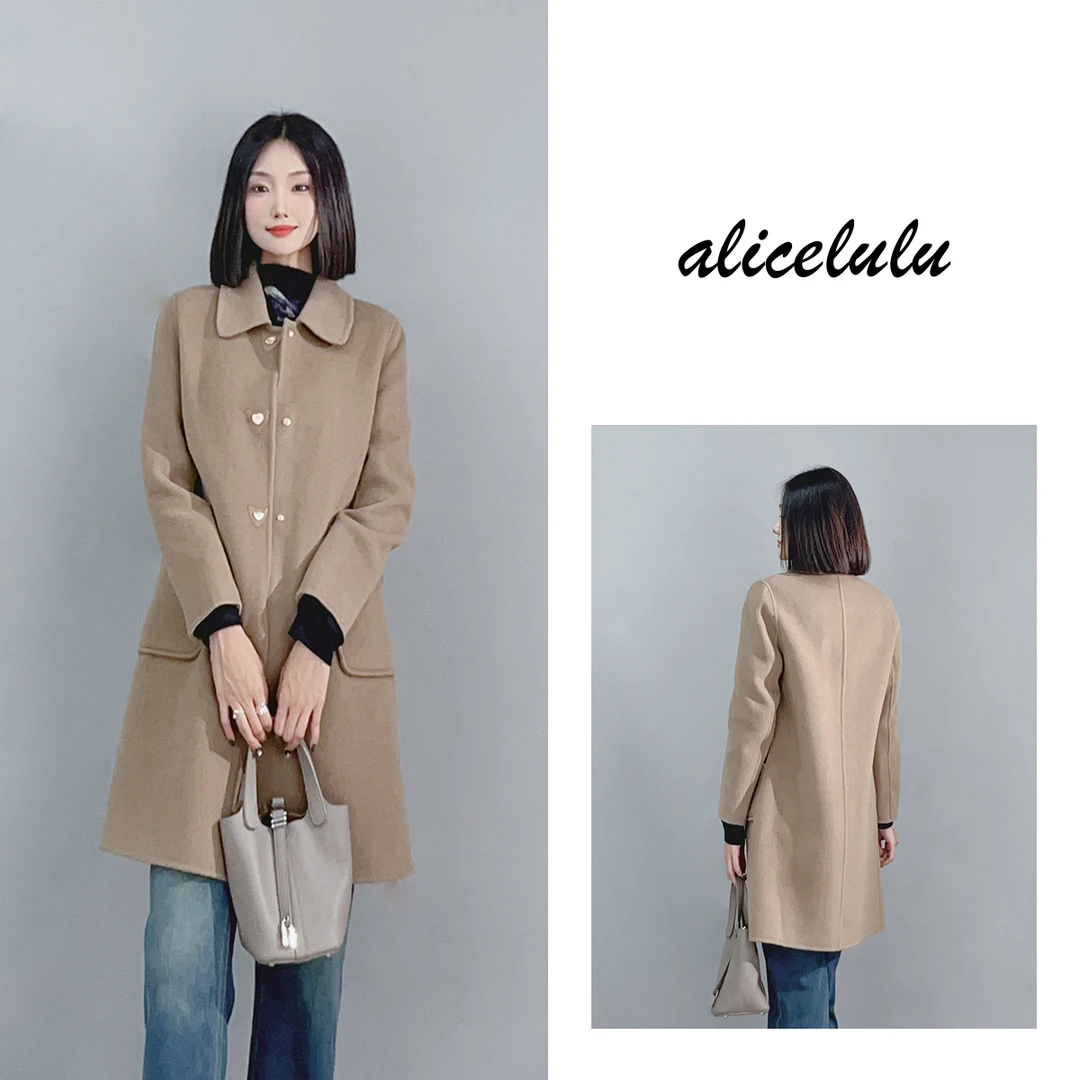 1ALICE “一见倾心”毛呢大衣 心形皮扣 柔糯羊毛 S2140725Ur