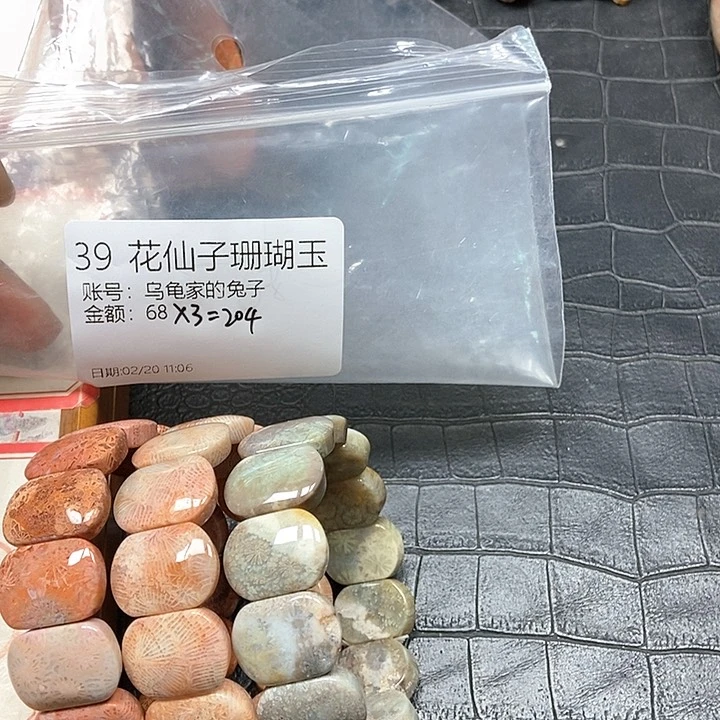 硅化珊瑚（珊瑚玉）手镯未镶嵌乌****子39