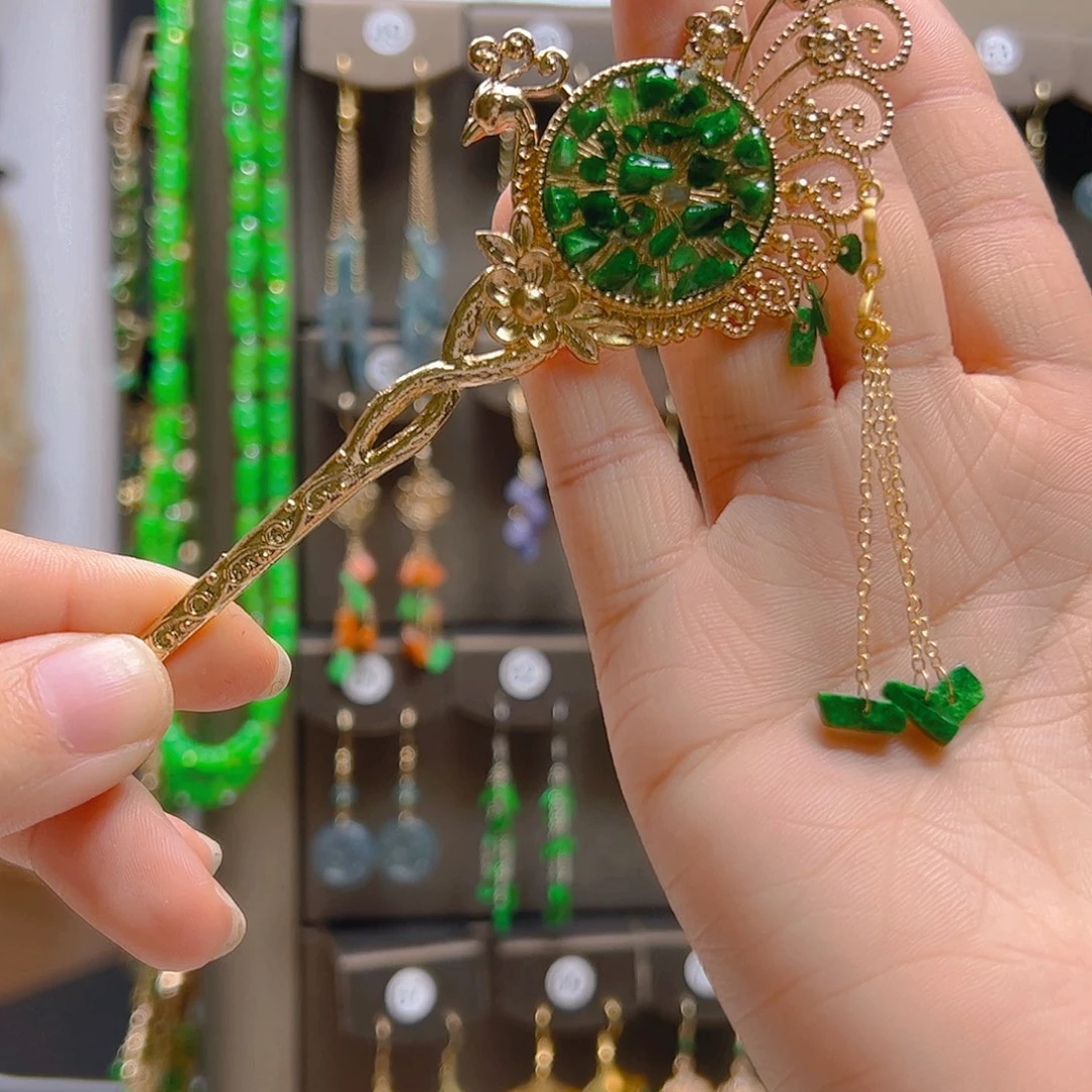 翡翠合金耳坠翡翠