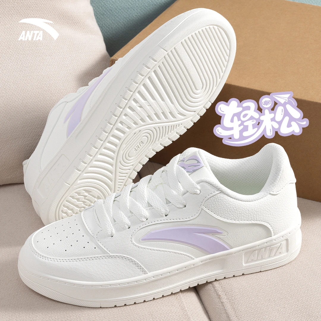安踏轻松板鞋休闲小白鞋2025新款正品低帮增高经典百搭运动鞋子