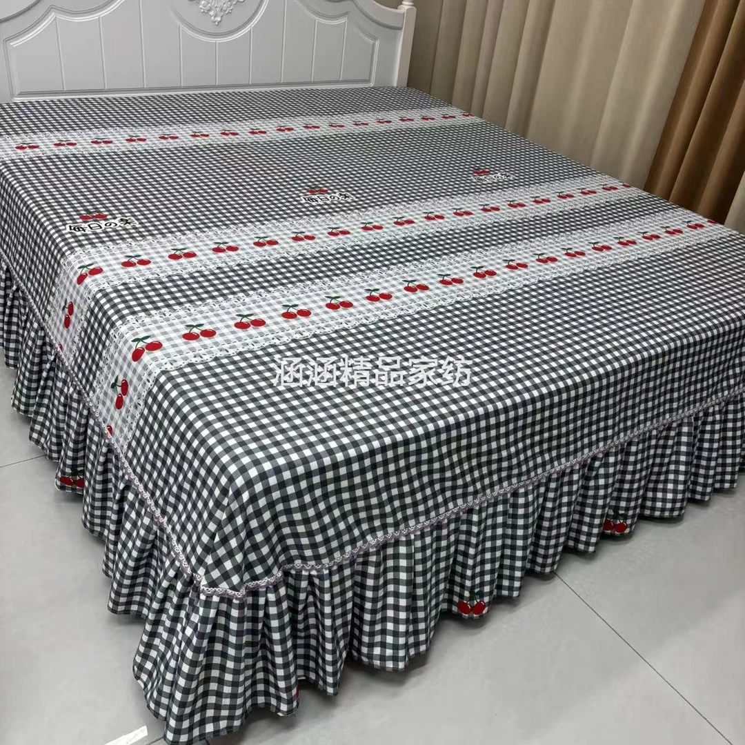 精品百搭时尚小格樱桃图案床裙