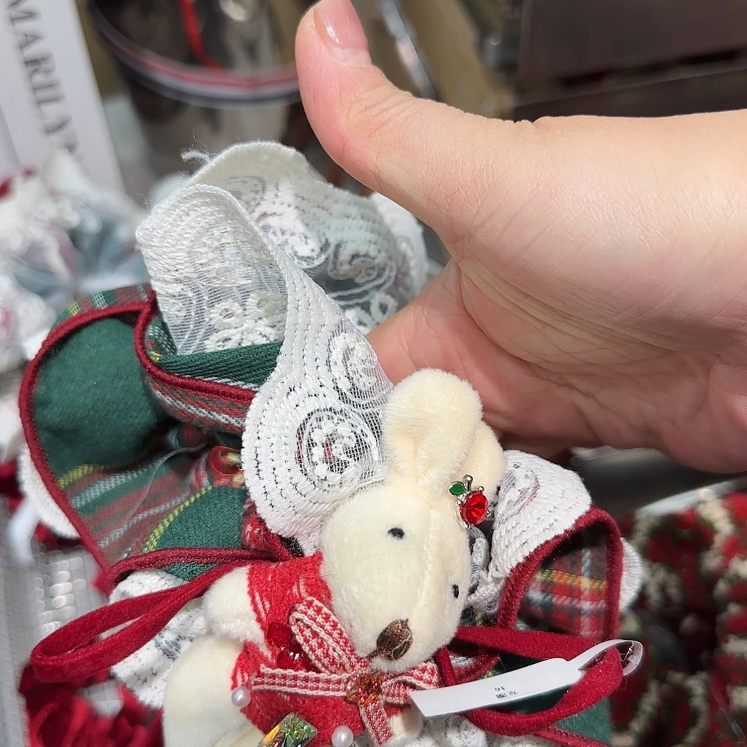 非金属红色格纹发圈