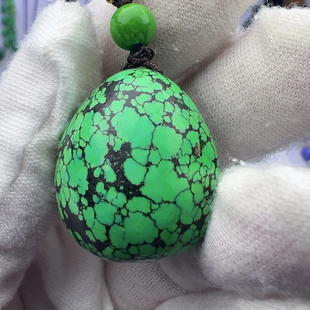 菜籽绿网花吊坠22.1mmw