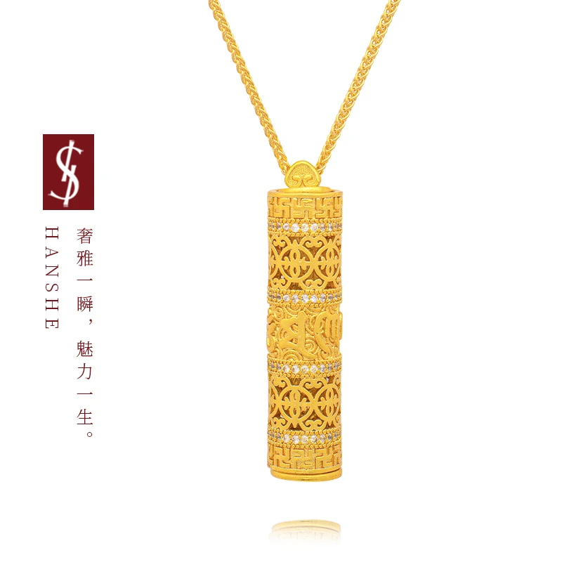 HANSHE/韩奢 新中式随身佛项链复古轻奢吊坠