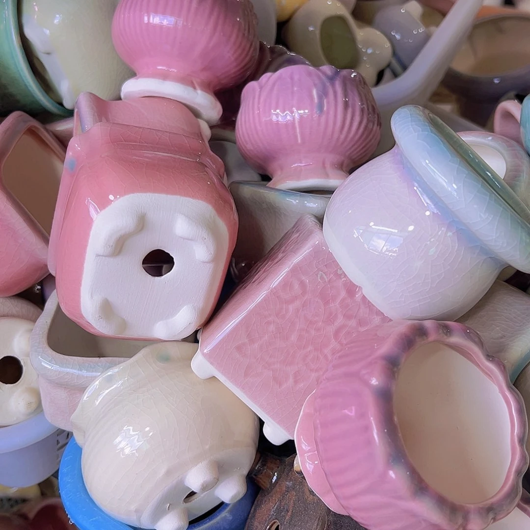 陶瓷花盆当场满12包邮随机瑕疵4个