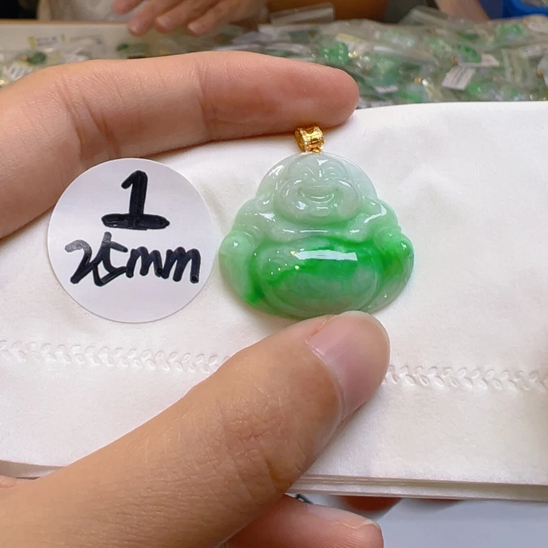 吊坠(不含链)18K金镶嵌翡翠