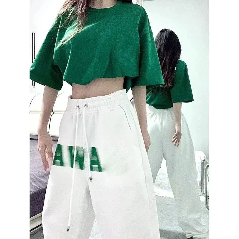 2011 运动休闲裤女春秋炸街嘻哈直筒裤高腰宽松卫裤子