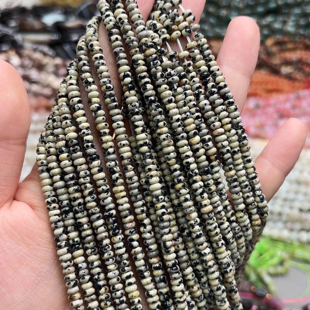 玛瑙/玉髓未镶嵌珠宝半成品2×4斑点算盘一条