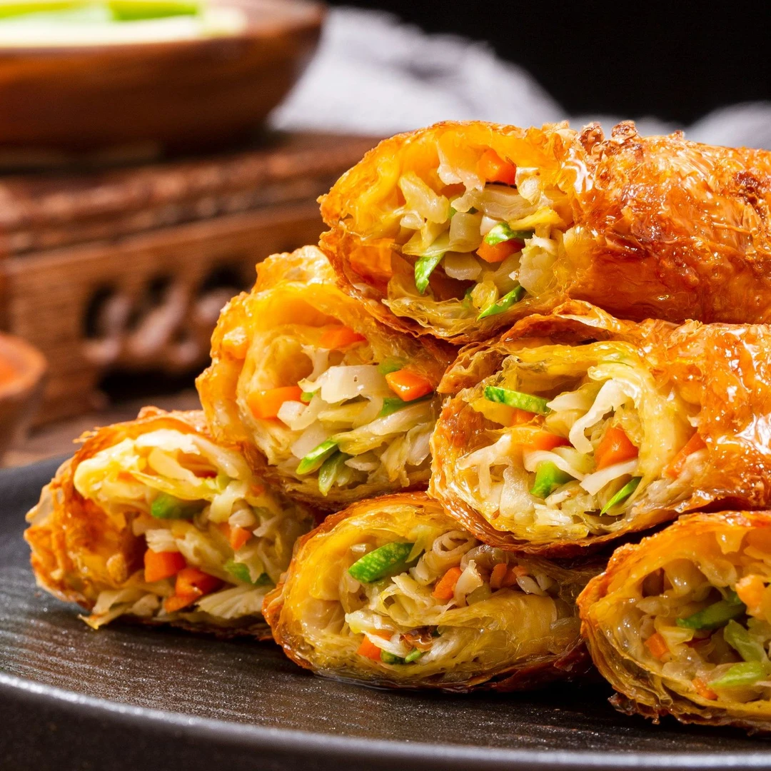 【坏单包赔】时蔬豆皮卷素春卷咸味早餐半成品卤味素肉三鲜蔬菜卷