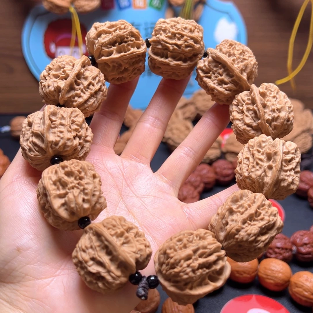 文玩核桃手串野生麻核桃31加