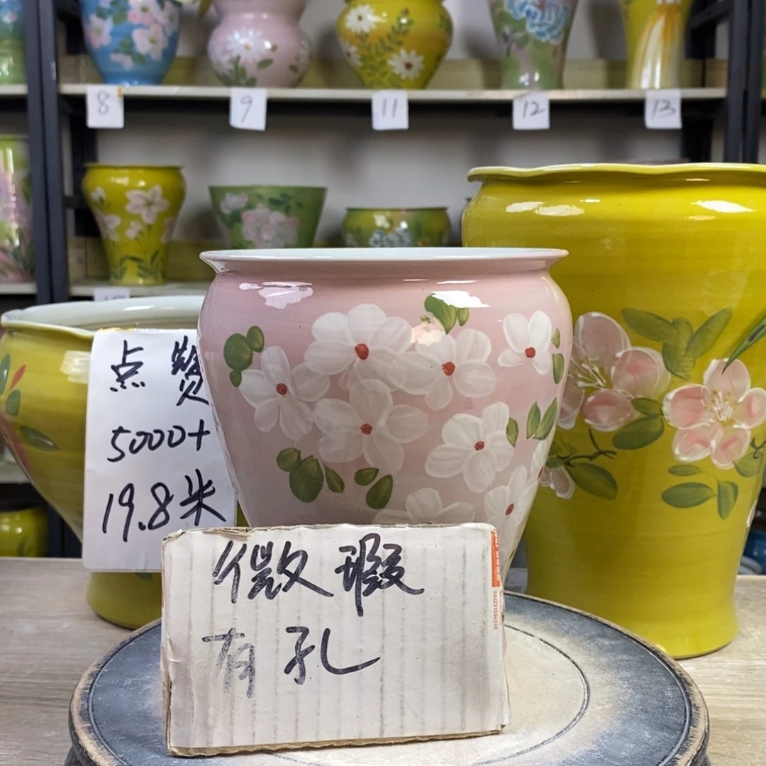 景德镇手工手绘陶瓷花盆