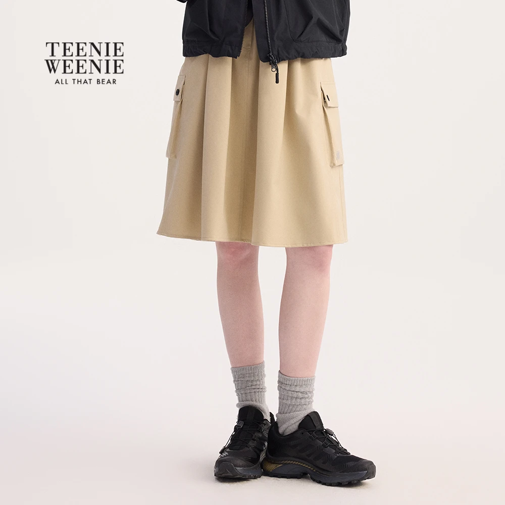 TeenieWeenie小熊女装半身裙25年秋优雅中长款A字裙TTWH254T03T