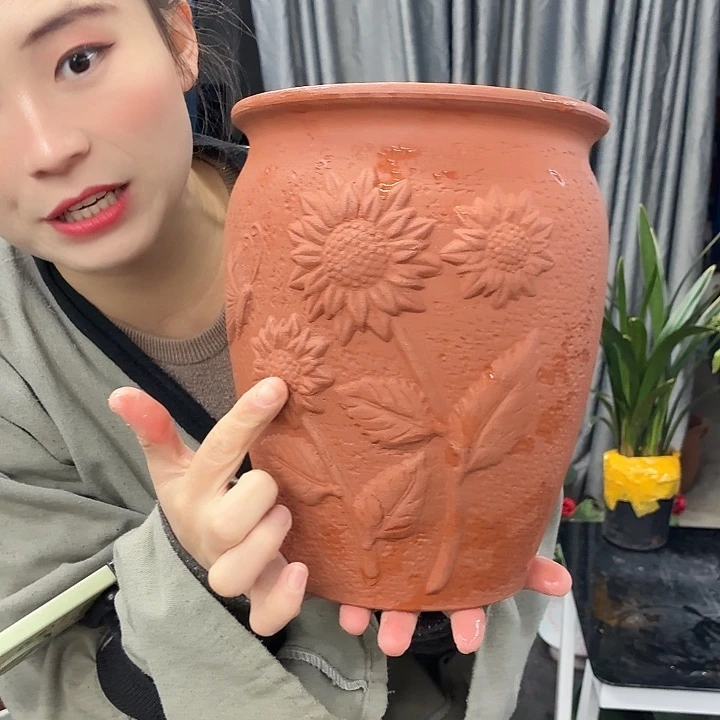 19×24 -粗陶花盆有孔-买买买