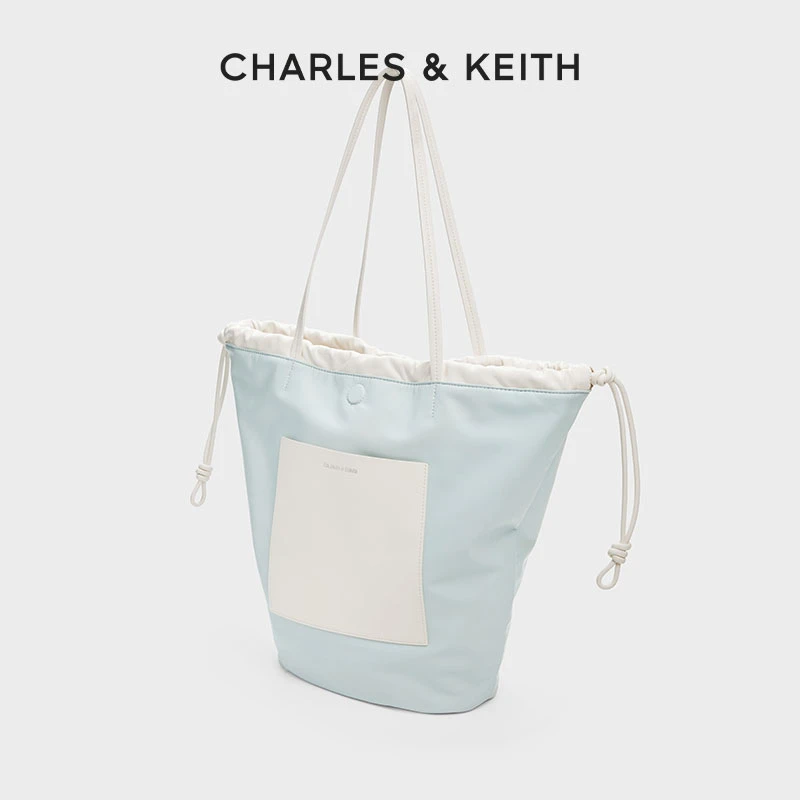 CHARLES & KEITH女士双面柔软大容量抽绳单肩水桶包30151388