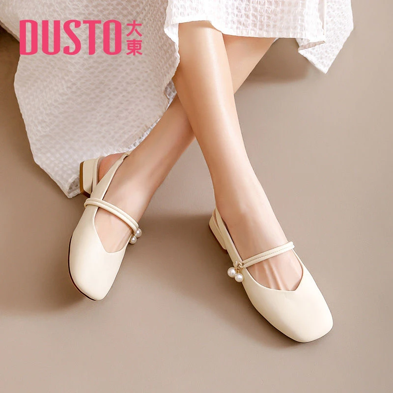 大东包头凉鞋女款2025夏季新款时尚配裙子中跟粗跟玛丽珍女凉单鞋