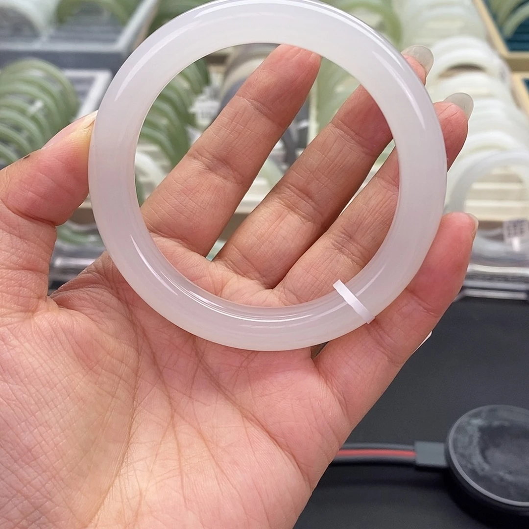 和田玉未镶嵌珠宝奇石和田玉手镯57.58