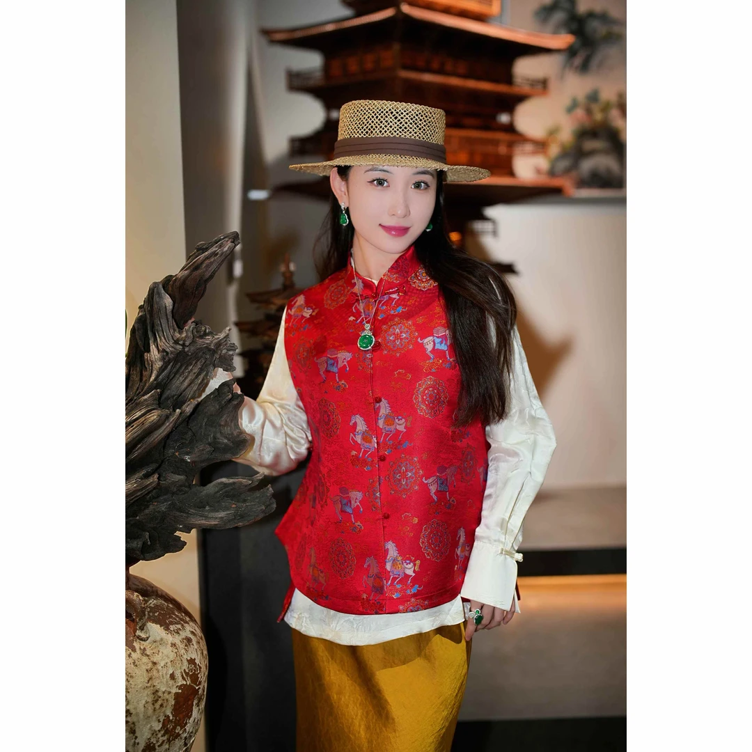 蓝大【吟​​冬​​】新中式桑蚕丝马夹5711