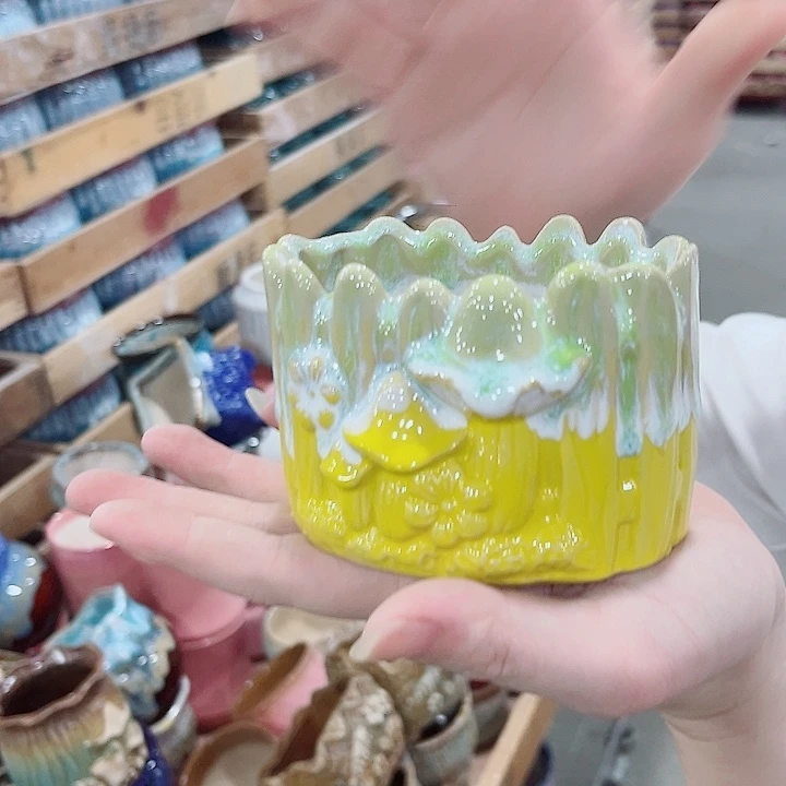 有孔.凑单10元陶瓷花盆发货！