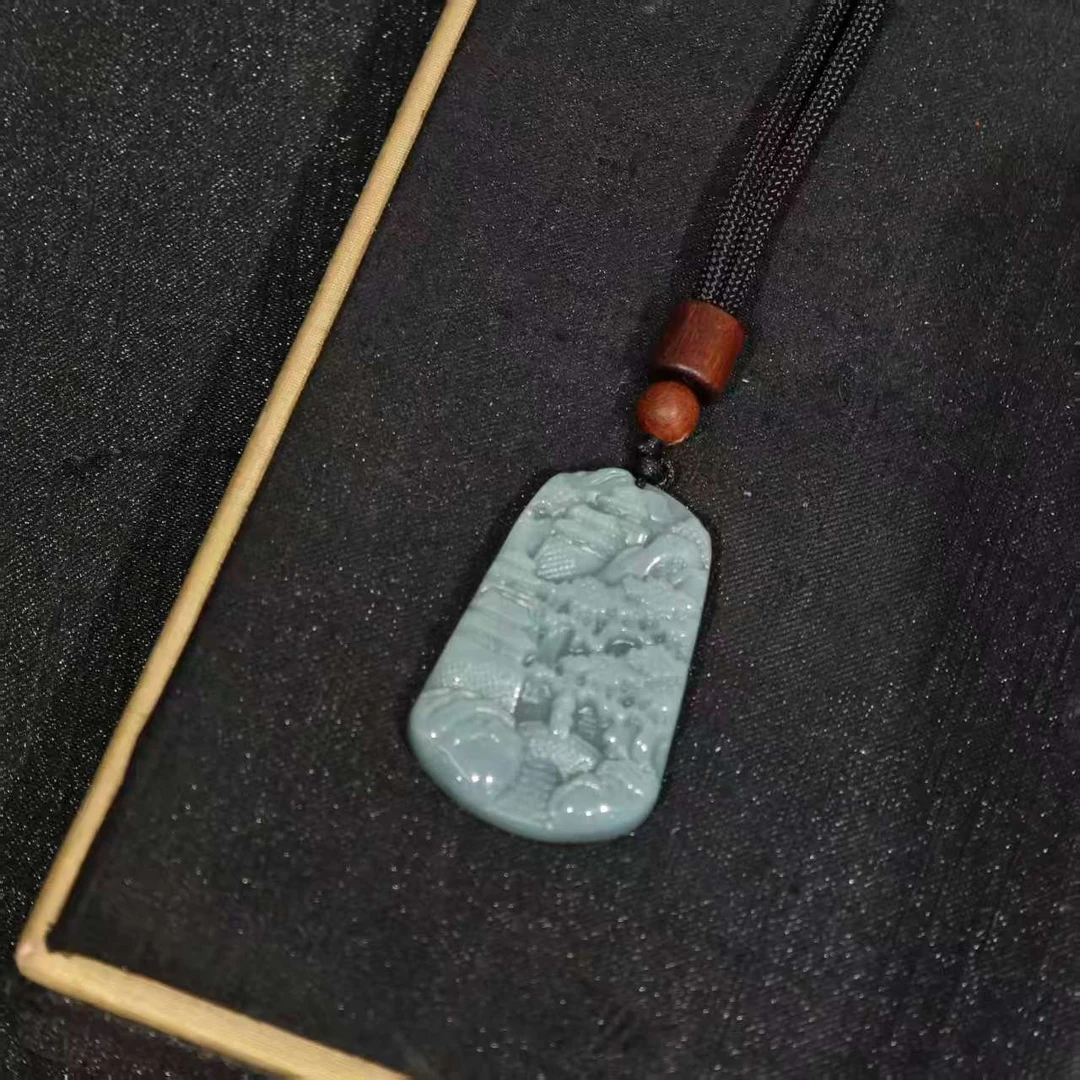 翡翠秀丽江山牌古典项链 多样性发其一