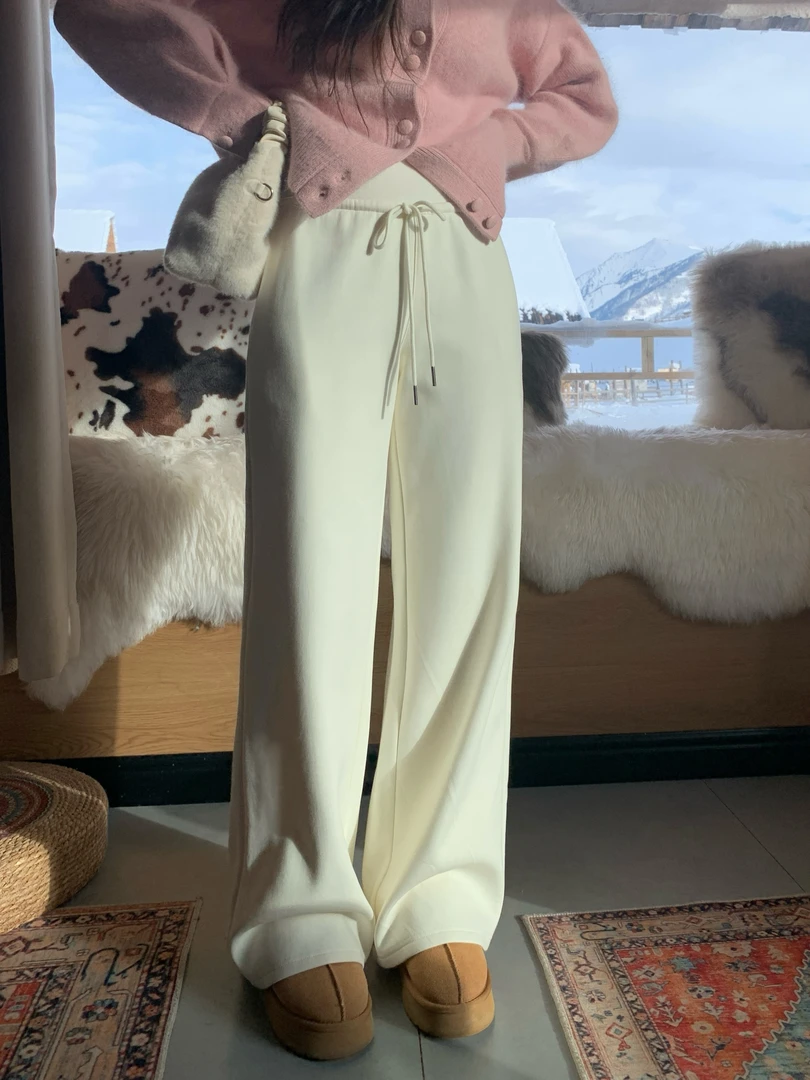 EIA一尧【空气感卫裤】秋冬保暖百搭加绒休闲长裤舒适抽绳直筒显瘦