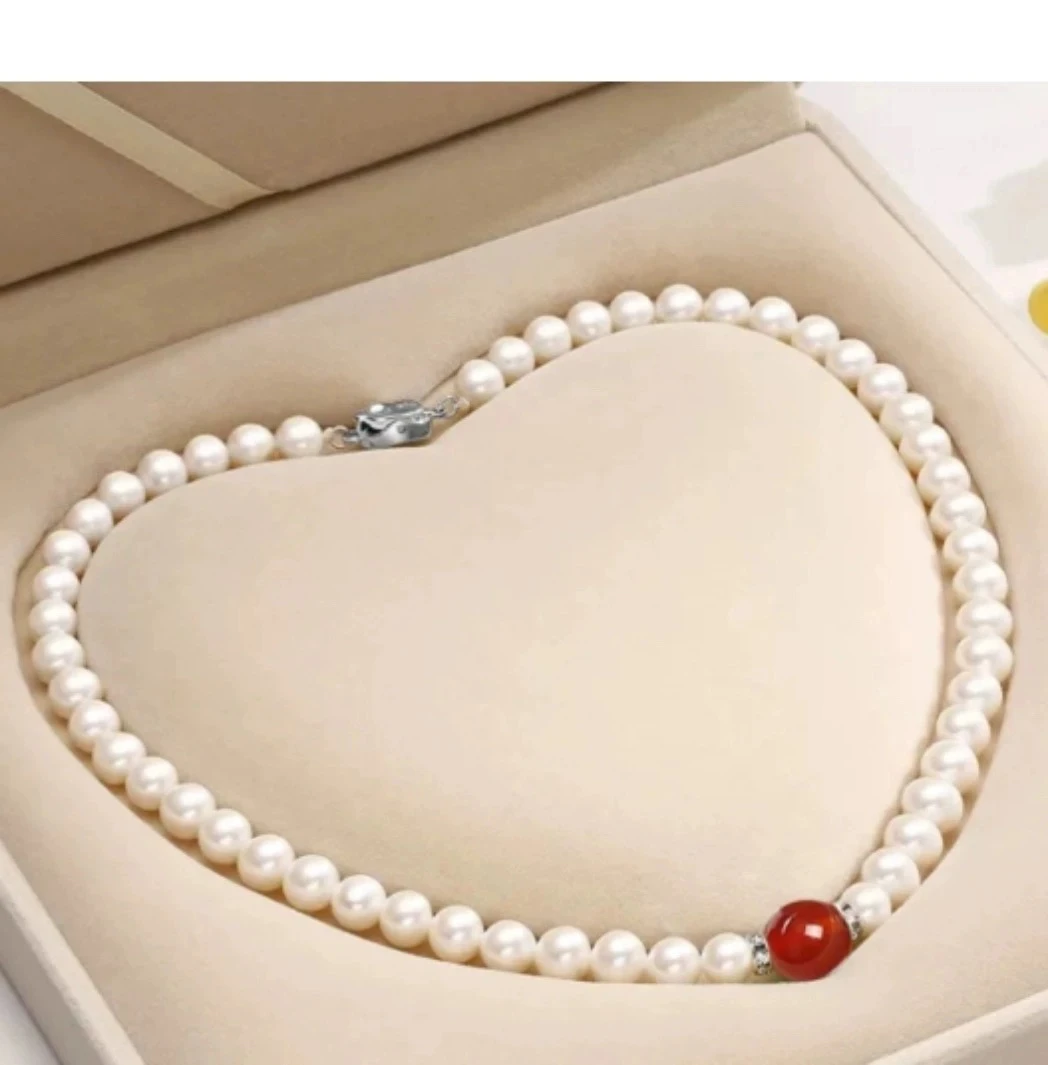 经典时尚原创独苗红珠妈妈白珠玛瑙项链B38