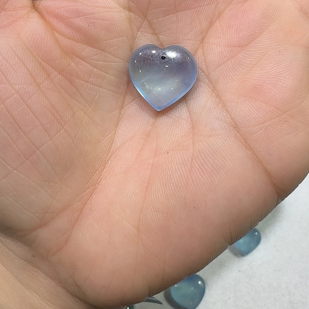 水晶颈饰未镶嵌海蓝宝爱心