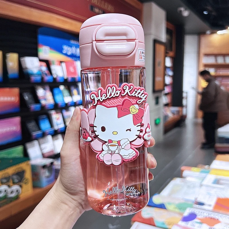 X&W/艾可思吸管水杯小学生上学大容量高颜值可爱简约便携防摔弹跳