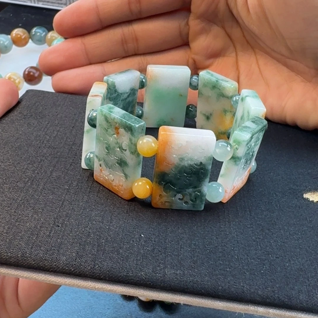 翡翠未镶嵌手链手牌