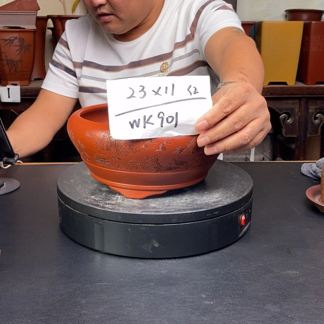 紫砂花盆货号一只WK901